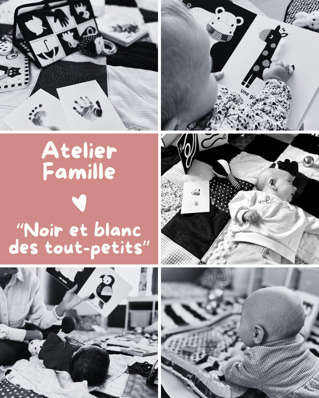 Photos de l’atelier famille Noir et blanc des tout-petits